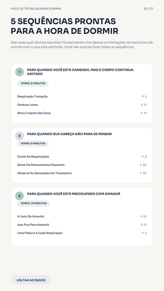 Página real do pack com uma sequência pronta