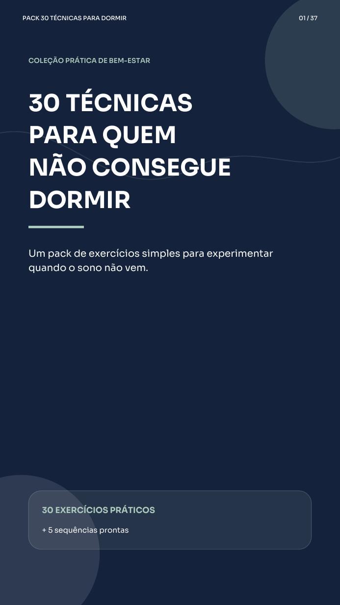 Capa real do Pack 30 Técnicas para Quem Não Consegue Dormir